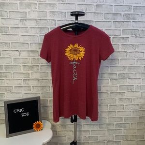 faith flower graphic tee